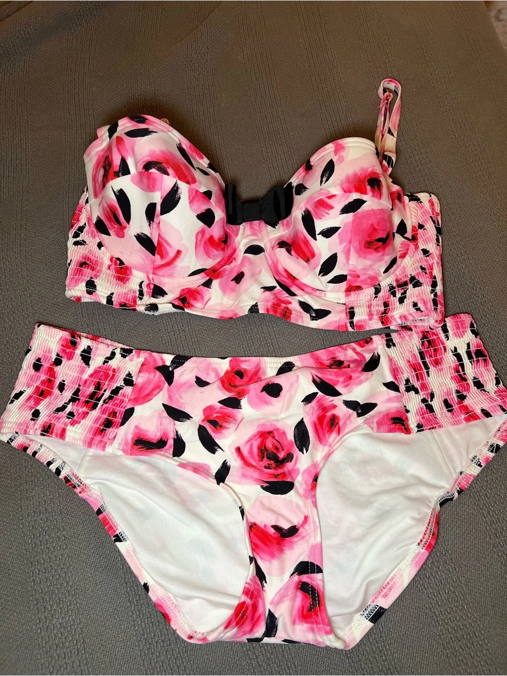 Kate Spade Pink Rose Print Bikini Set